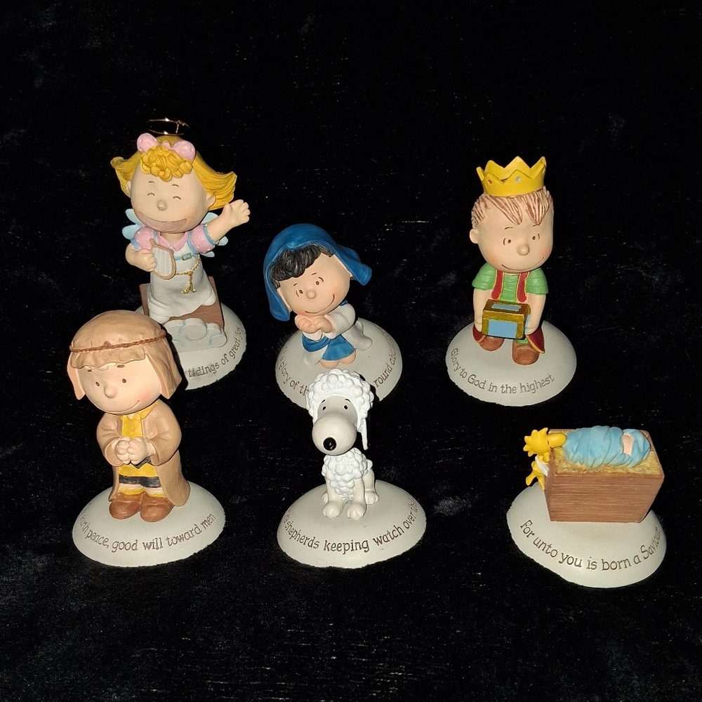 2012 Hallmark Peanuts Gallery Vintage Figurine Bundle Lot Snoopy Charlie Brown